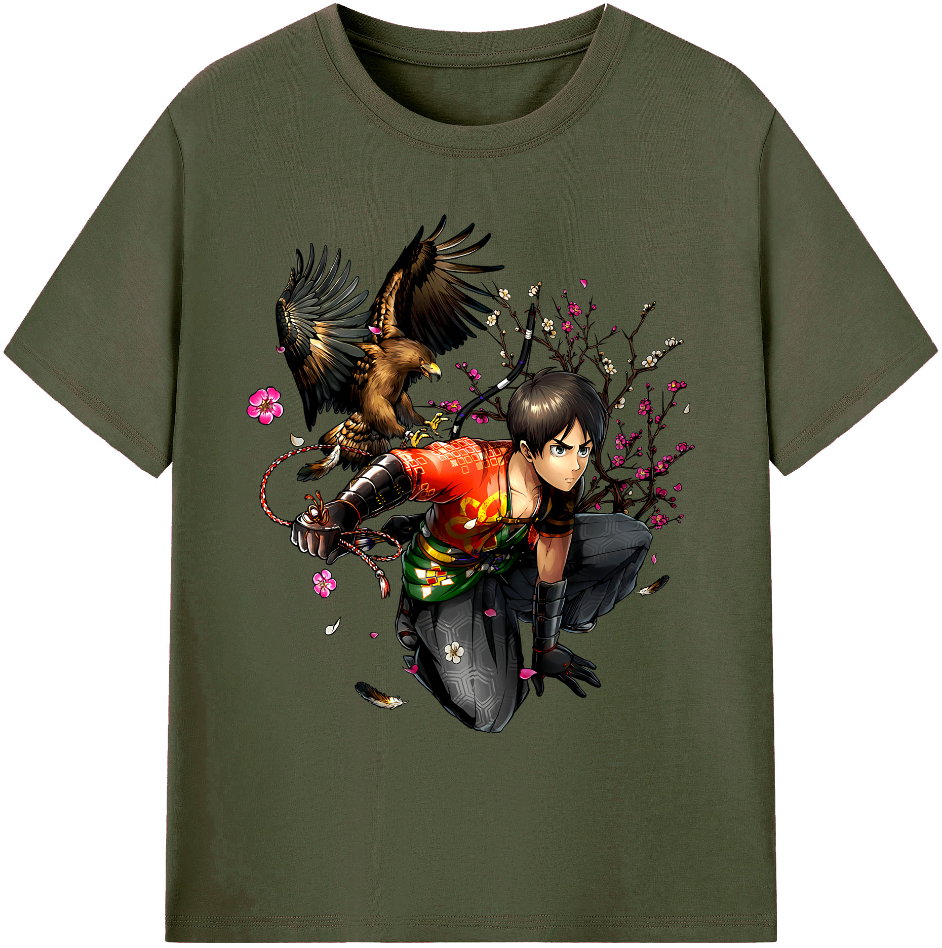 （画像用） 進撃の巨人 エレン･イェーガー Attack on Titan Eren Jäger 綿100％ メンズ半袖Tシャツ｜肌触りやわらか＆通気性